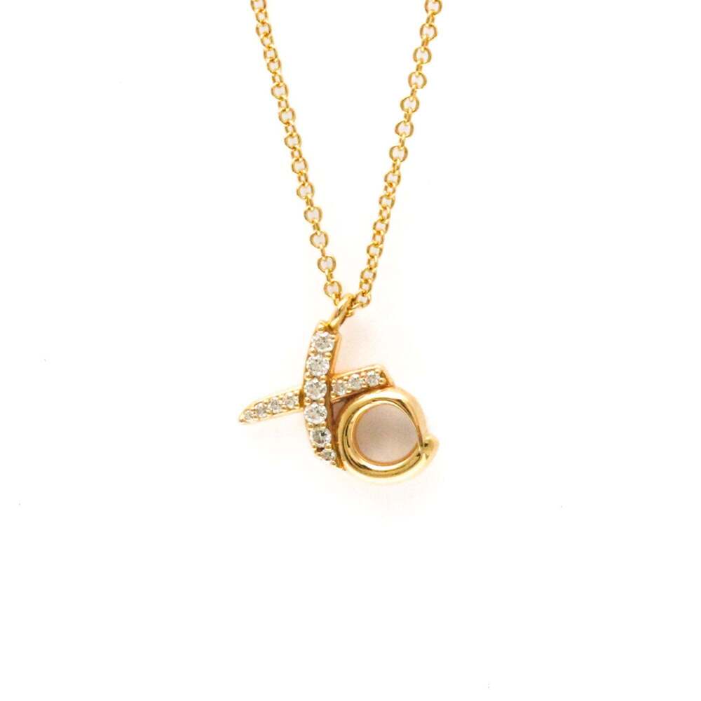 TIFFANY 18k Gold Diamond Love Necklace